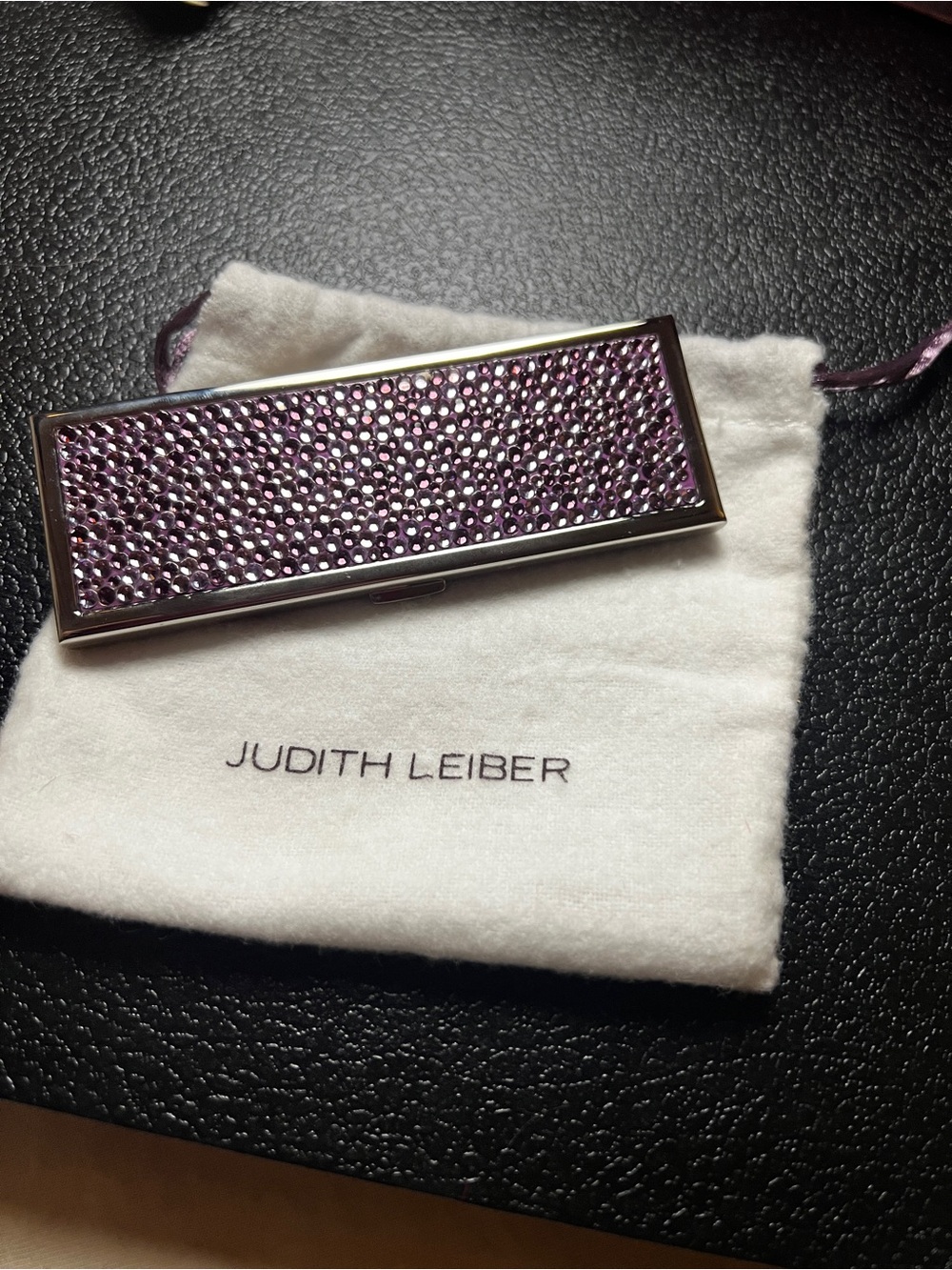 Judith Leiber Lavender Crystal compact mirror